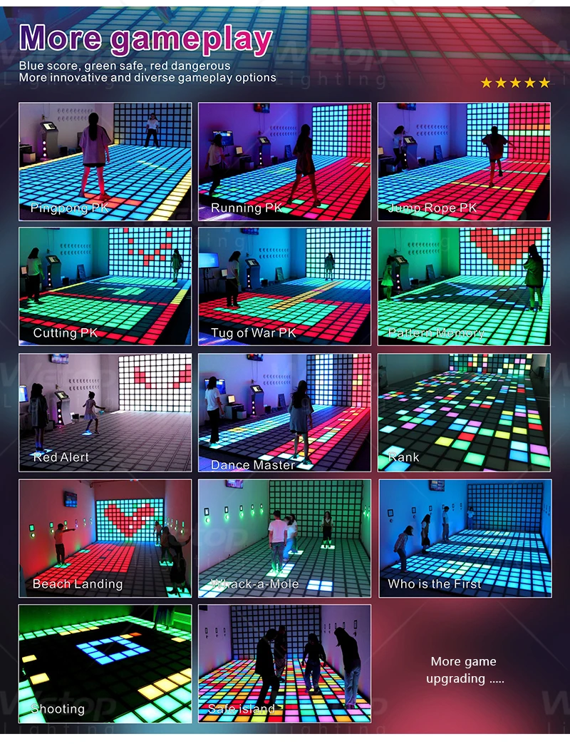 Active LED Floor Game for Interactive Game Rooms - RGB Lights for Fun ...