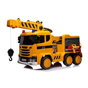 2.4G RC Battery Powered Kids Engineer Vehicle Kids Ride on Truck Crane Toy Car