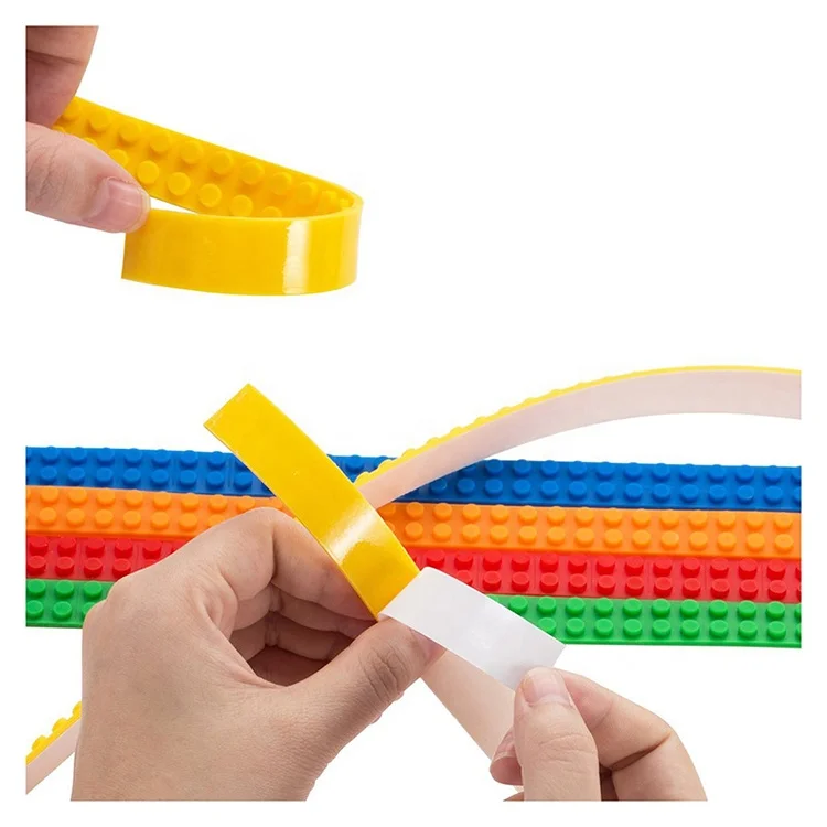 YLX Factory Wholesale Multiple colors Educational Toy Silicone Building Block Tape Adhesive For Brick Tape with Sticker