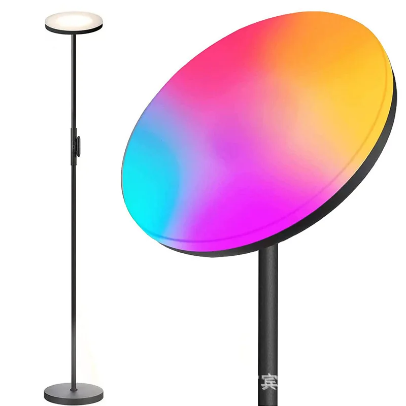 Modern Hotel Led Bedside Floor Lamp69Inch High Standing Lamp Glass Shade Switch Led Floor Lamp Bedroom Living Room