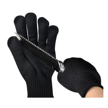 GG1003 Cut resistant Stab puncture proof stainless steel wire fiber Safety gloves Black Anti cut work glove level 5