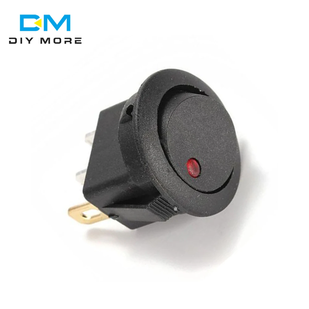 Details about   2Pcs Car Round Dot Red 12V LED Light Rocker Indicator Toggle ON-OFF Switch New 