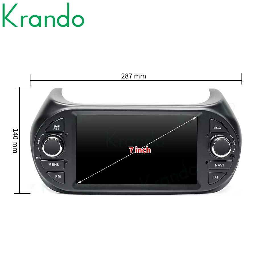 Krando Android 11.0 7 Inch 4G 64G Car Radio GPS for Fiat Fiorino Qubo for Citroen Nemo for Peugeot Bipper 2008-2015 Multimedia