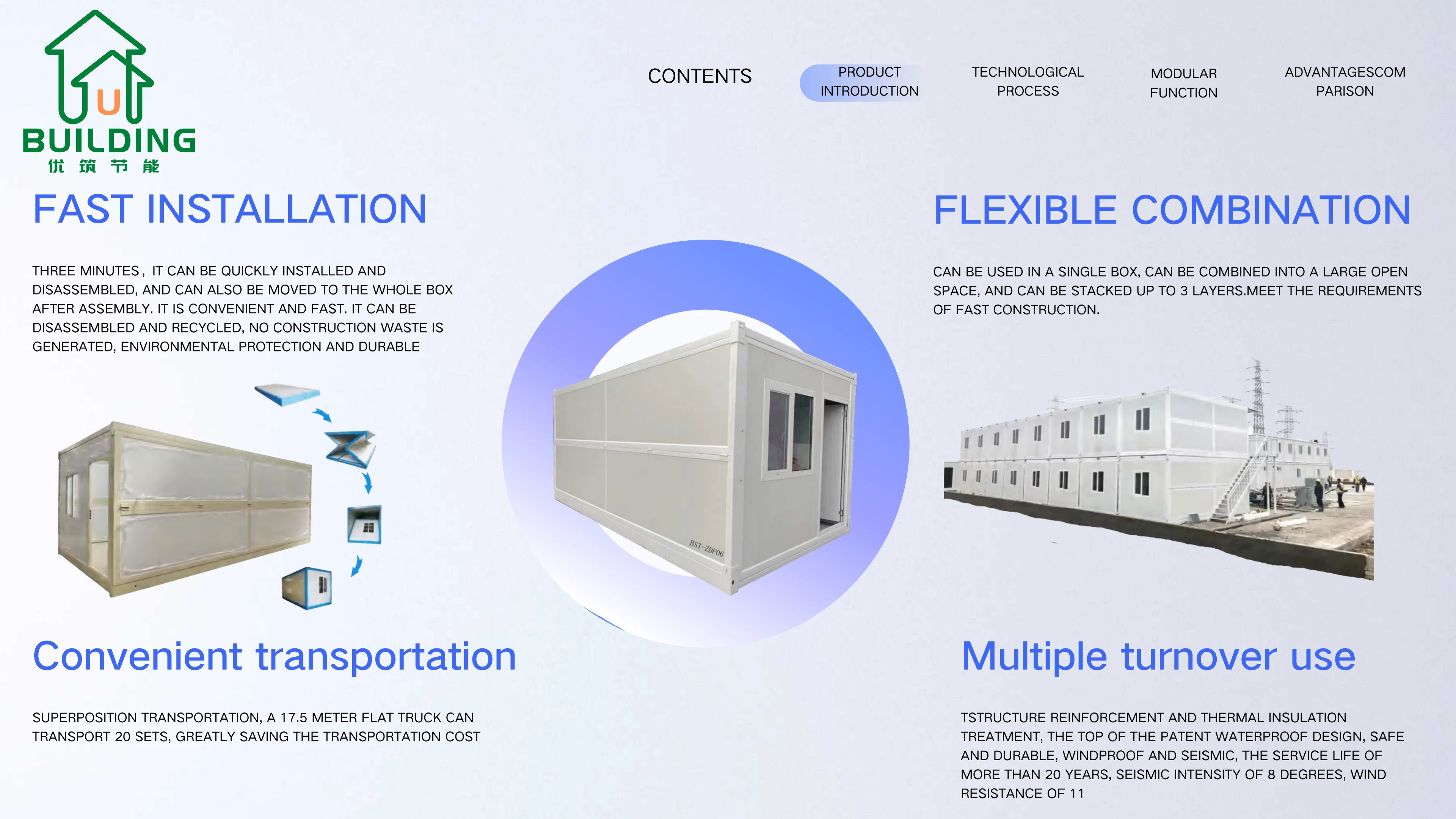 Low Cost Modular Prefabricated Portable Foldable Homes 20ft Office