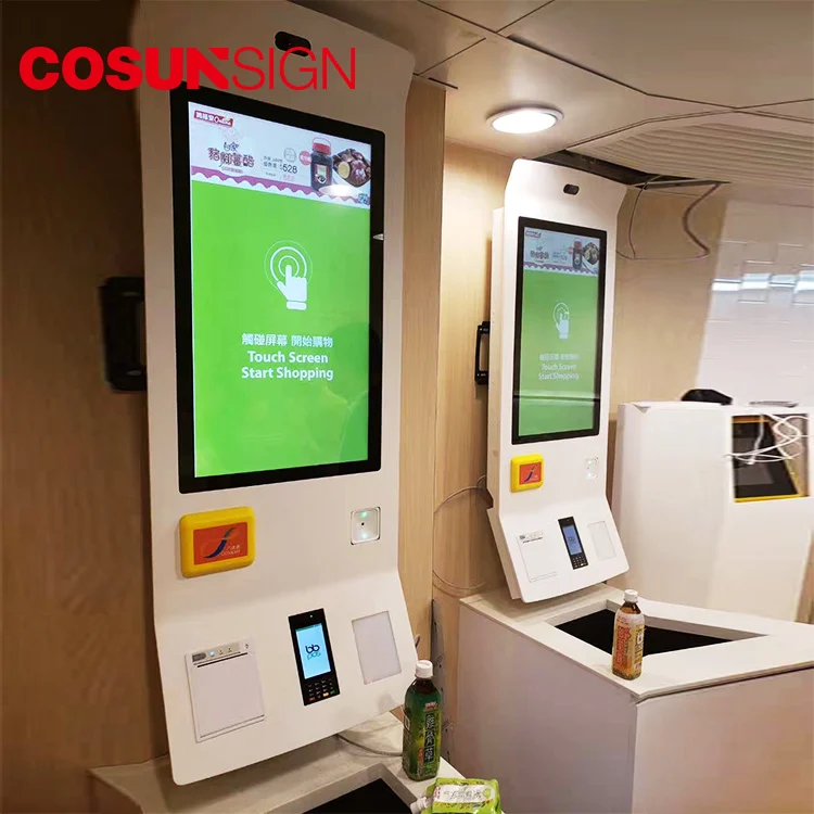Cosun Touchscreen-Werbung Digital Signage Self Ordering Payment Kiosk