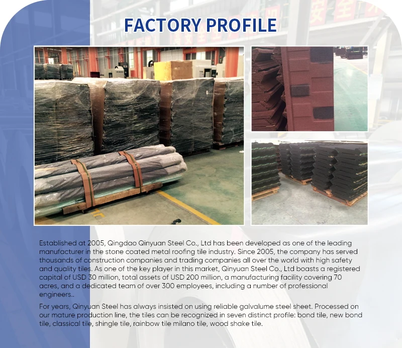 Residential Building Traditional Galvalume Stone Coated Metal Roof Metro Roofing Tile