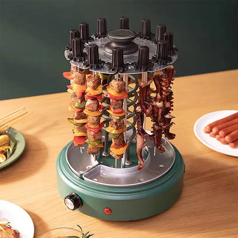 Spiedino Verticale In Acciaio Inox Per Barbecue – 3 Punte Intercambiabili (20,3 / 25,4 / 30,5 Cm) – Per Pollo, Shawarma, Kebab – Base Raccogligocce - 3