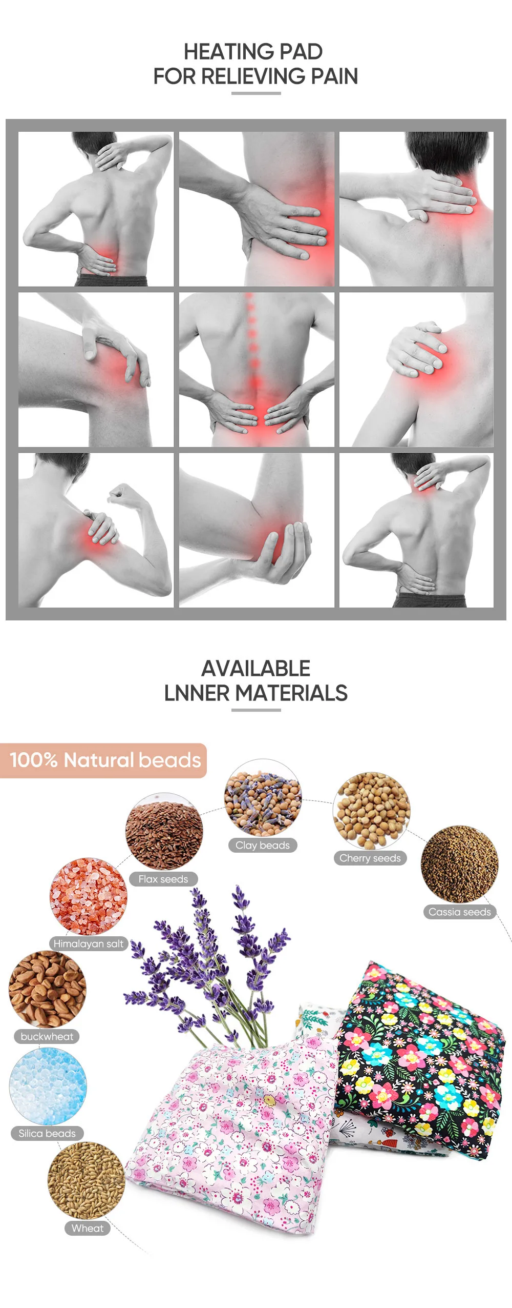 Microwave Heating Pad Lavender Scented Microwavable Shoulders Neck