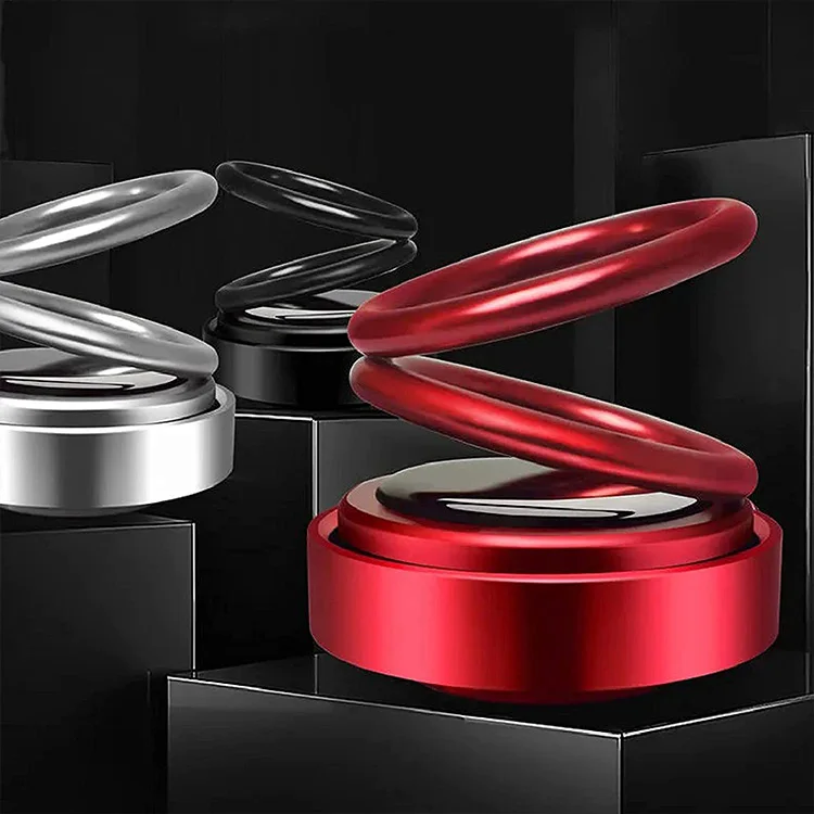 Solar Power Car Aroma Aromatherapy Diffuser with 360 Double Ring Rotating Design Funny Toy Car Fragrance Diffuser Car Perfume