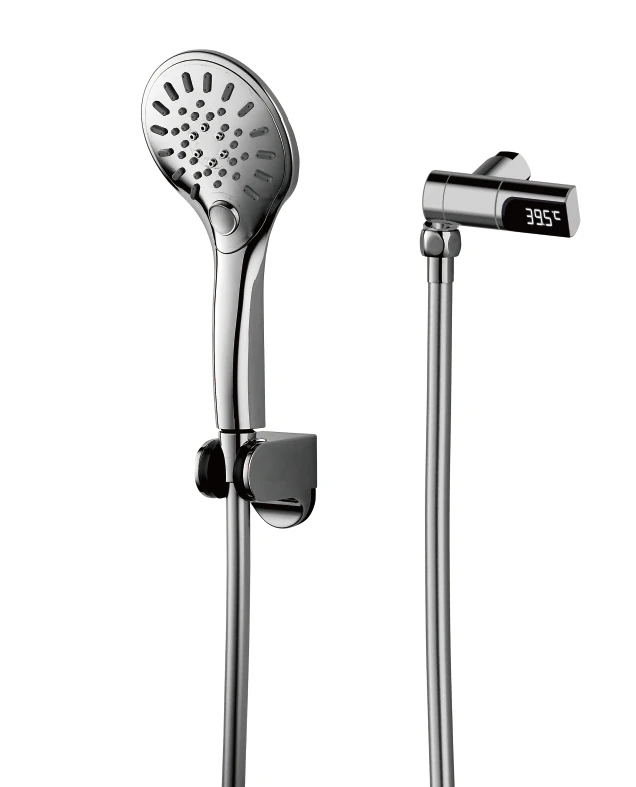 Chromed Water Powered Temperature Display Connector Bathroom