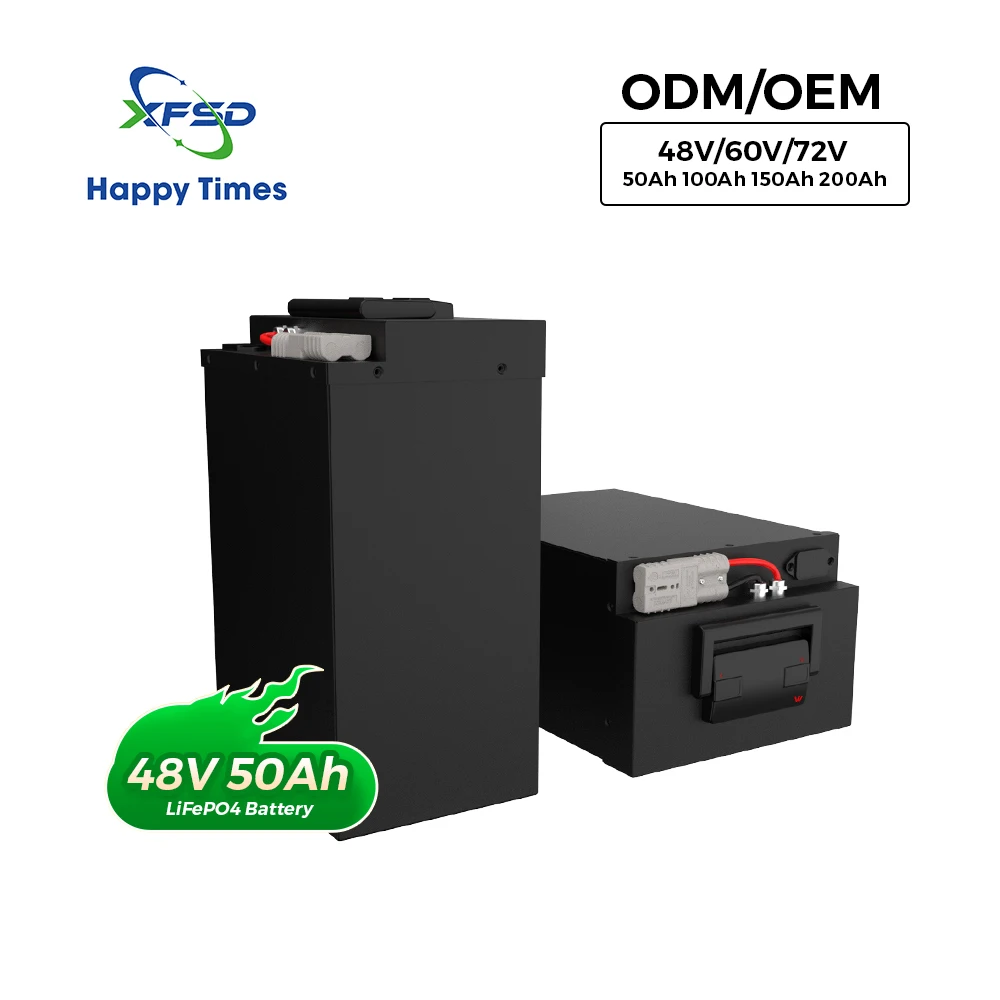 High Voltage Compatibility Lithium Battery Pack 48V 50AH Lfp Lifepo4 Built-In Bms for Electric Bicycles Golf Cart