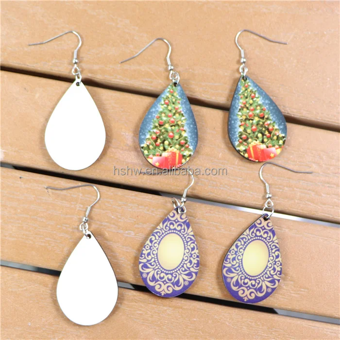 MDF Sublimation Blank Earrings - DIY Dangle Earring Blanks For Custom Printing - 6 Sets Cross Shape - View #9
