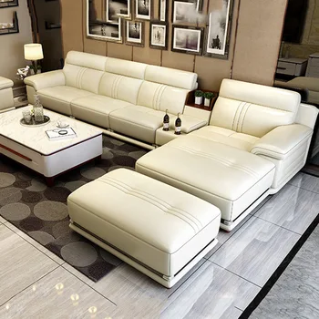 Sofa Combination Design Tech Cloth New 1 Piece Set Luxury Modern Living Room Sofa Furniture Leather L Shape Sofa