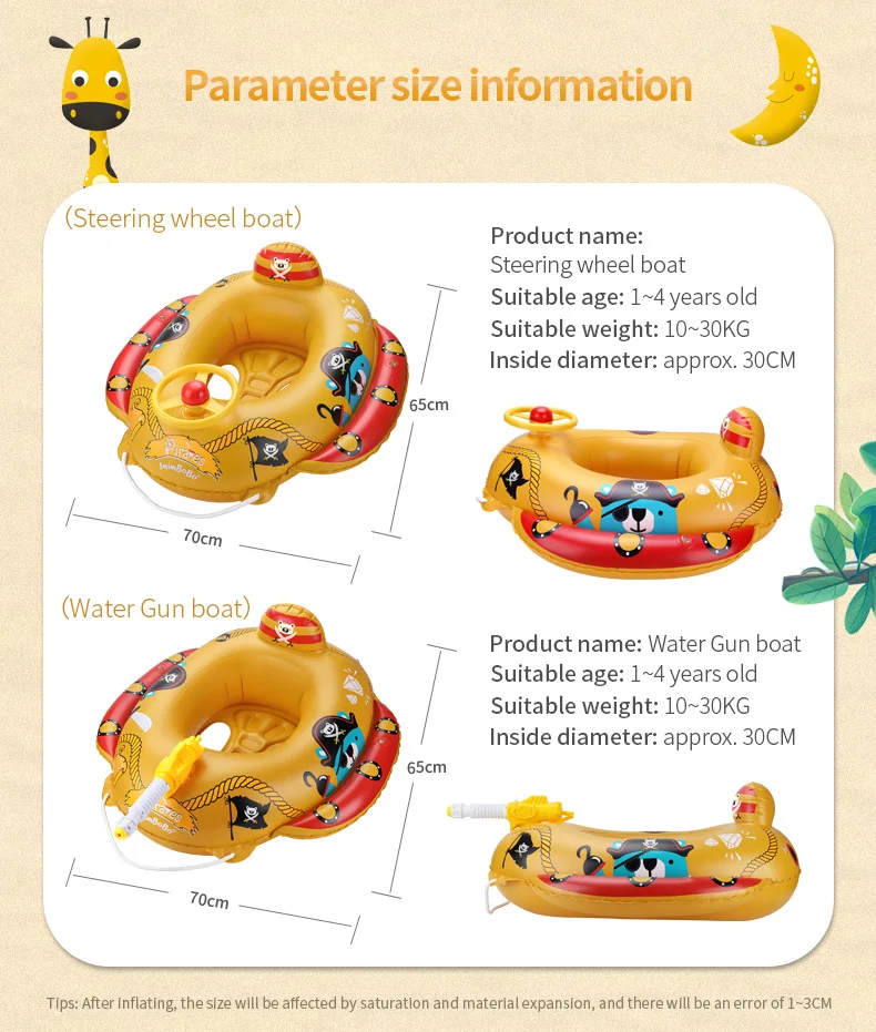 Swimbobo New Summer Indoor Outdoor Pirate Version Children Inflatable Floating Water Toy Baby Swimming Ring Kids Seat Float