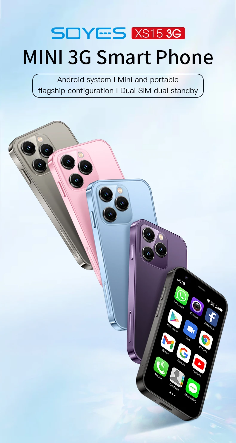 ミニスマホ　ピンク　SOYES XS15 SOYES XS15 Pro 4G Mini Smartphone 3GB RAM 64GB ROM Android