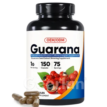 Private Label Natural Herbal Caffeine Energizer Supplements Promote Memory Weight Loss Guarana Capsules