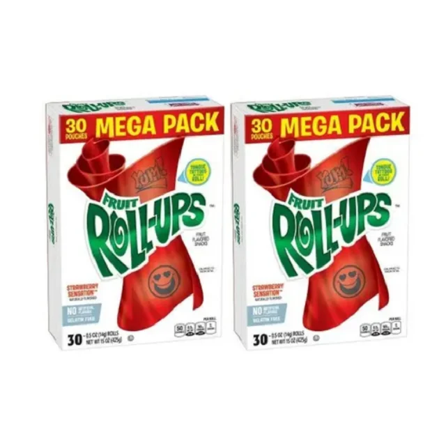 Bulk Custom Private Label Healthy Fruit Roll-Up Carnival Fruit Flavored Snacks Gummy Candy Fruit Roll Ups