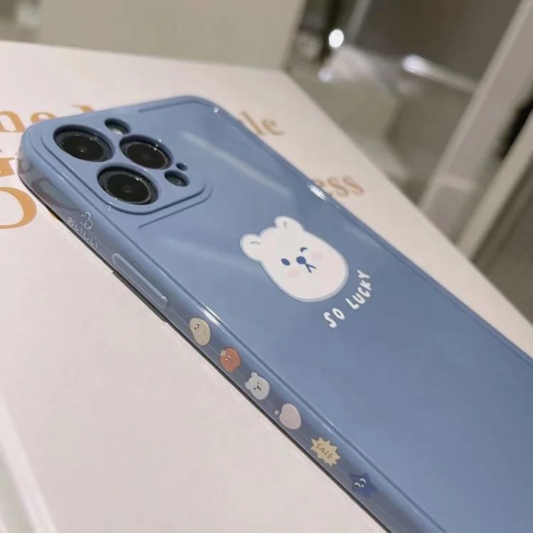 Симпатичный чехол для сотового телефона с боковым медведем для Iphone 11 XR 8P, Мягкий защитный чехол для камеры из ТПУ