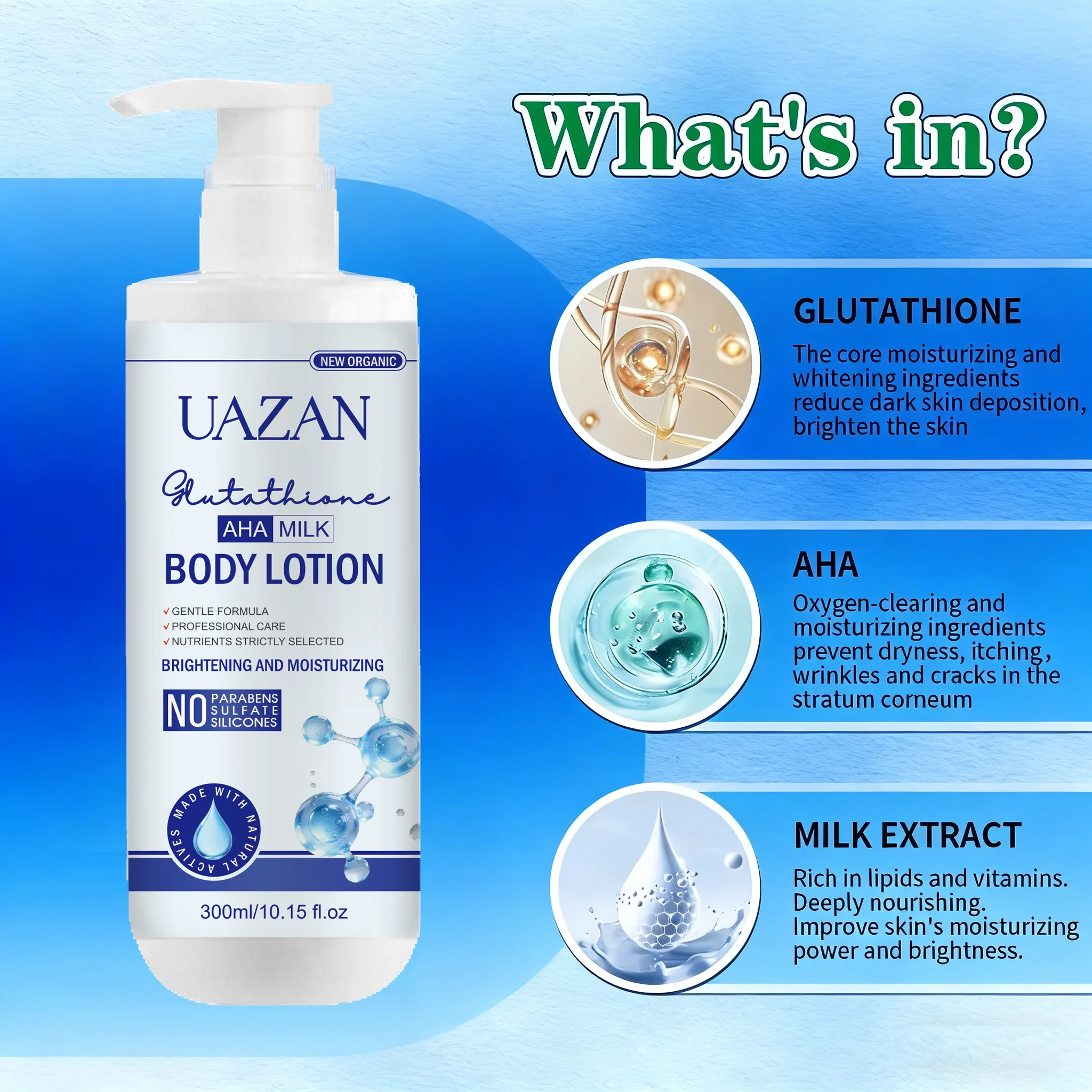 Wholesale Organic Vegan Glutathione Brightening Moisturizing Anti-Aging Essential Body Lotion for Uneven Skin Tone Unisex