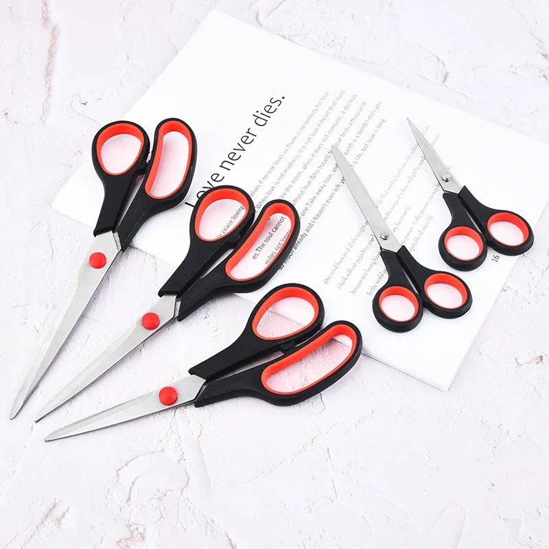 Manufacturer's Two-Color Rubber Plastic Stainless Steel Tailor's Scissors Home Office Student Stationery Scissors-Wholesale