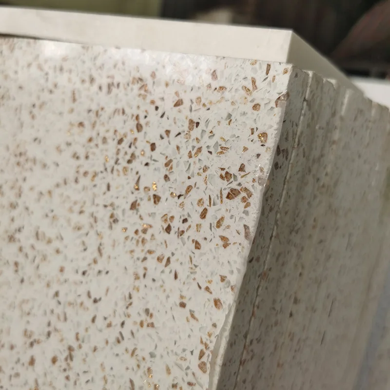 High Quality Artificial Quartz Stone Countertop Gold Red Rose Quartz Slab Kitchen Countertop