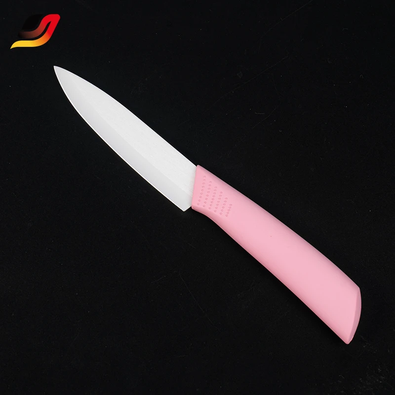 Factory Supply Stainless Steel Chef's Fruit Knife Sharp and Durable 4pcs Kitchen Knife Set with Pink Knife Holder