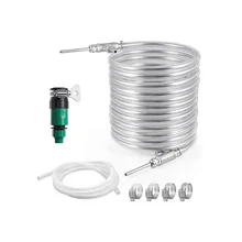 Super Efficient Counterflow Wort Chiller Stainless Steel Heat Exchanger Hot Liquid Accelerated Cooler with Garden Hose Fittings