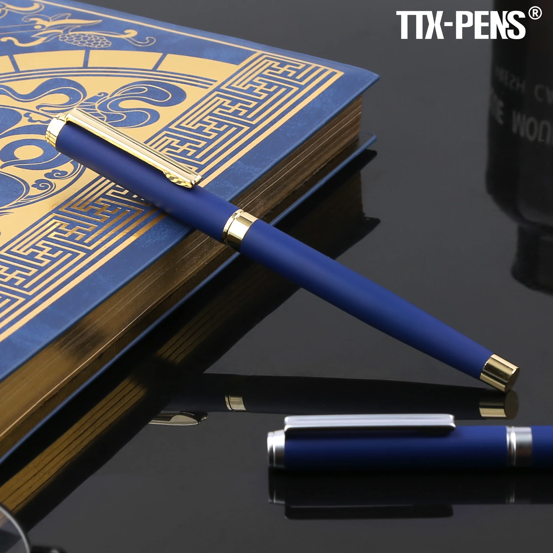 TTX Custom Logo Roller Ball Pen with Exquisite Classic Design 1.0mm Writing Width Commemorate Gift