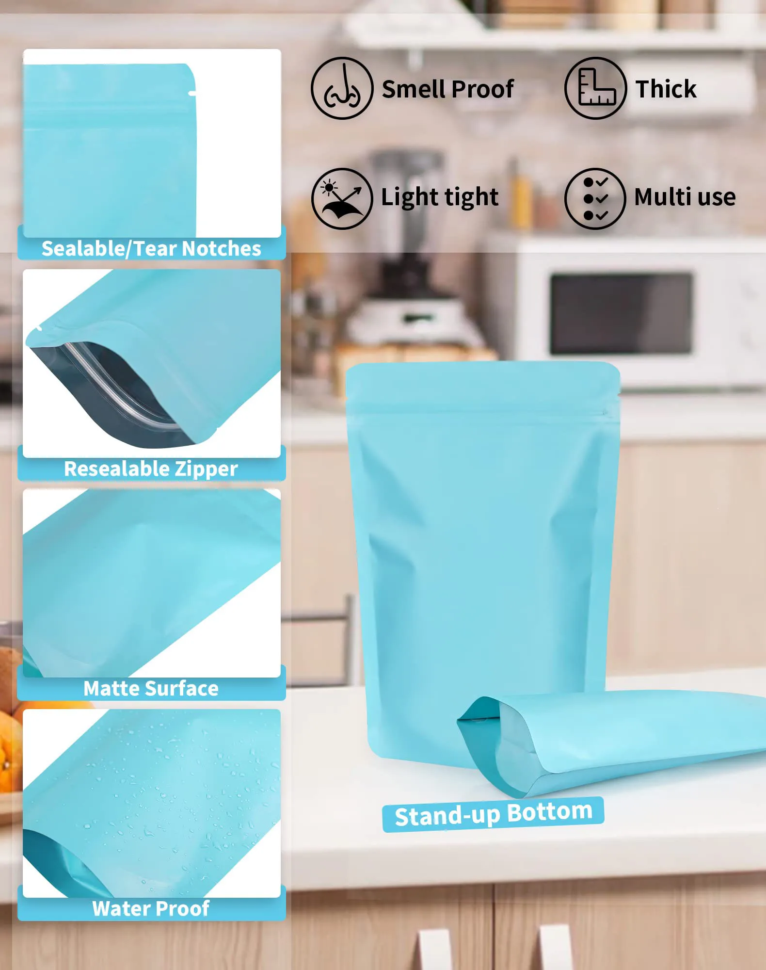 Custom Print Logo Package Stand up Pouch - Mylar Bags Food Storage