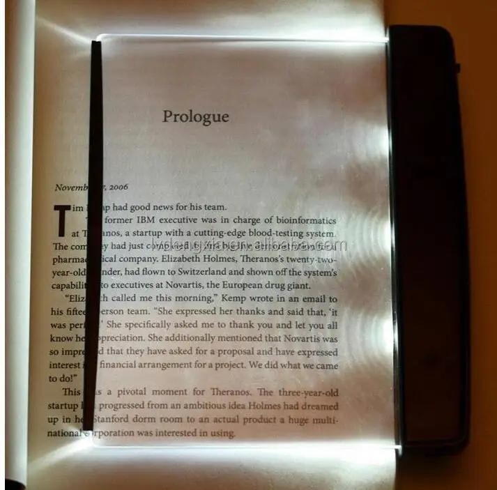 ベッドで読むためのフラットブック読書灯ポータブルLED読書