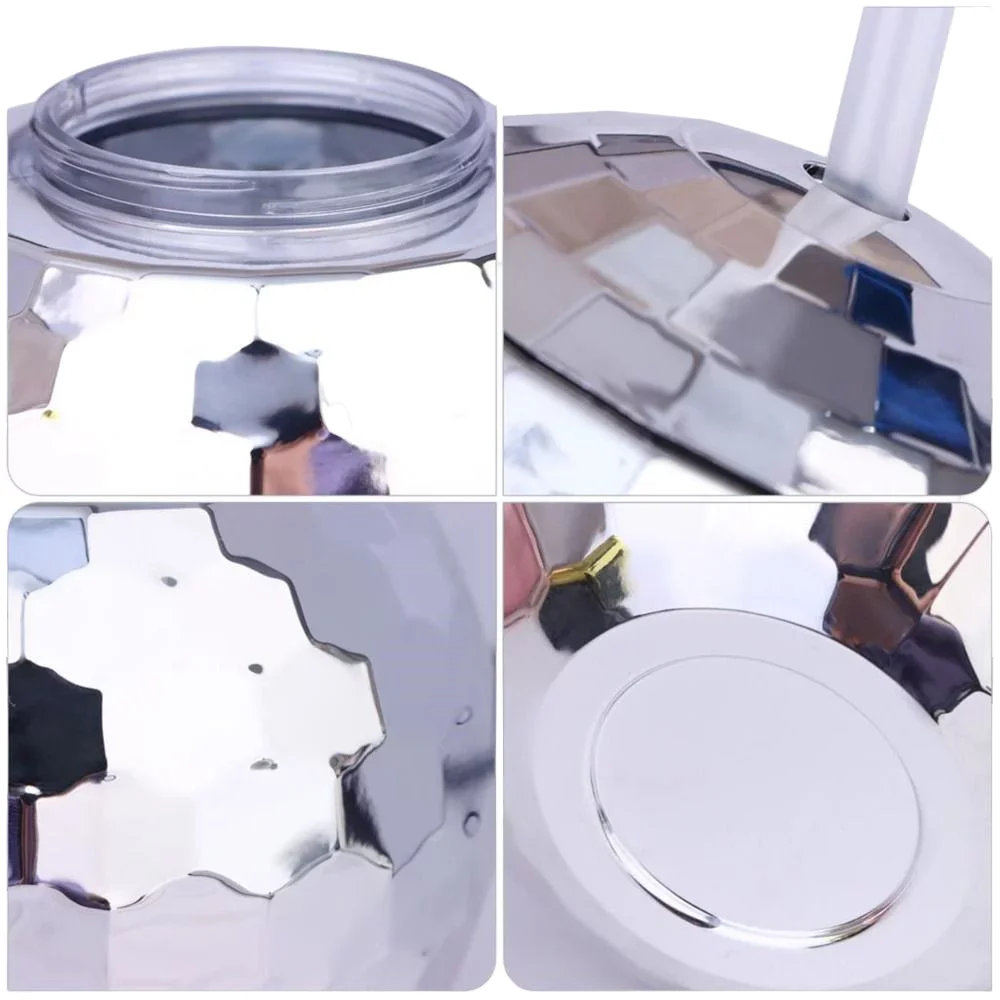 Оптовая продажа 1970s серебряный диско-шар стакан для напитков светодиодная подсветка чашки с соломой в канун Нового года