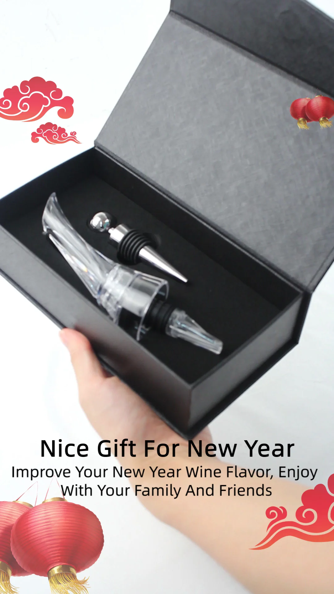 Portable Top Wine Aerator And Plastic Pour Spout Clean Acrylic Material Red Wine Bottle Instant