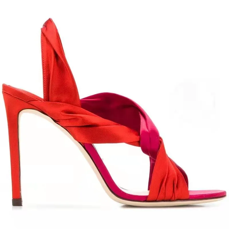 2024 Large Size Summer Sexy Peep-toe Ladies Shoes Lace-up Cross Women Stiletto High Heel Pumps - Image 3