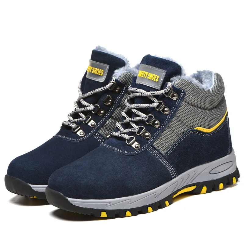Latest Engineering High Cut Warm Safety Shoes Steel Toe Work Shoes Men  Safety Boots for Winter