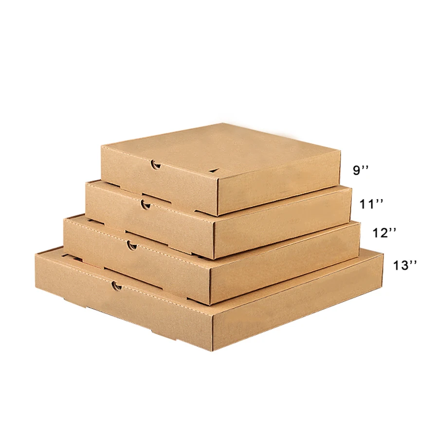 Wholesale Custom Color logo Printing Disposable Kraft Takeaway Cardboard 10/12/14/16 Other Inch White Brown Pizza Box