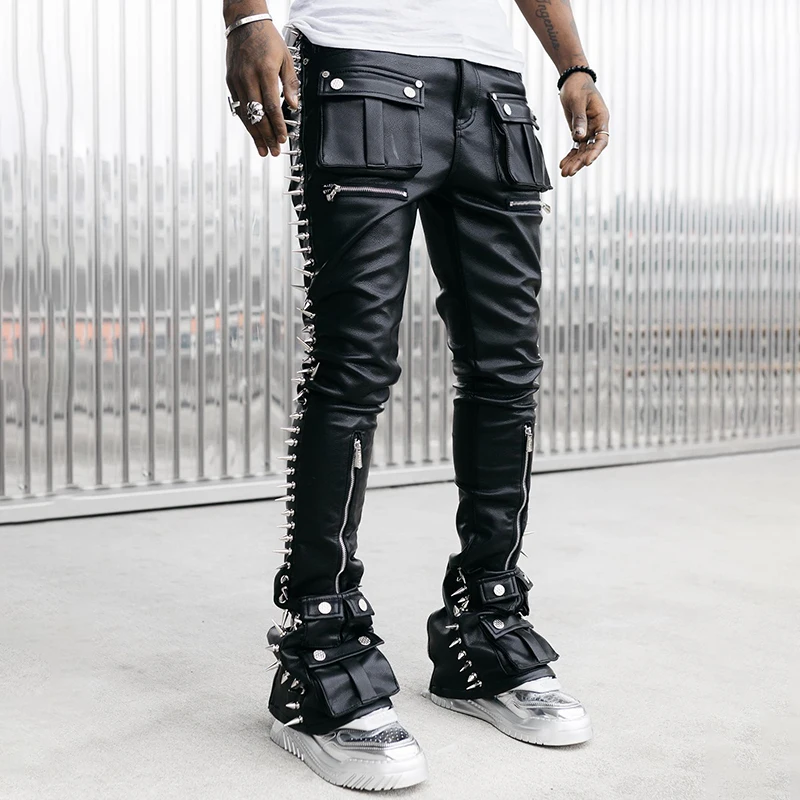 【送料&関税込】ChloAC Leather Trousers Metallic Leather Straight Leg Pants – COMMENSE