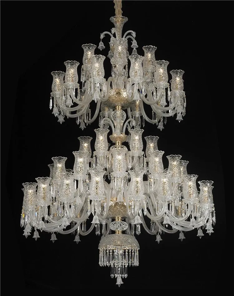 Meerosee Clear Crystal Chandelier Light Classic Crystal Pendant Lighting Baroque Crystal Pendant Light for Hotel  Villa MD87121