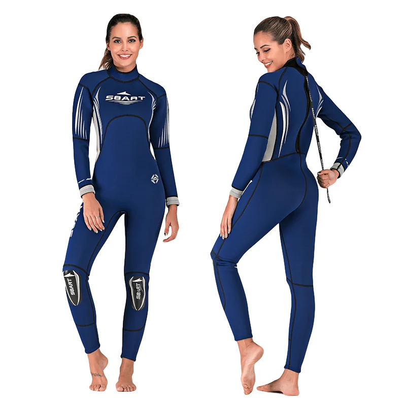 2020 Sbart Women Back Zipper Diving Suit Full Body Wet Suit 3mm Neoprene Steamer Wetsuit Diving Swimming Surfing Wetsuit