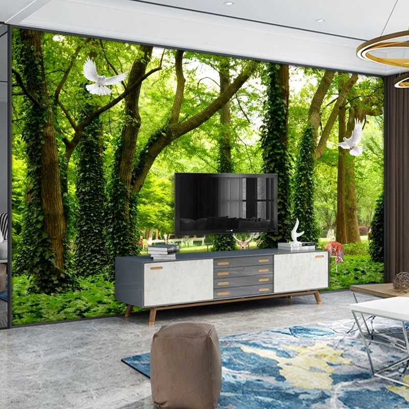 High Quality Custom Size 3d Wallpaper Nature Landscapes Bamboo Forest Wall Murals Living Room Design