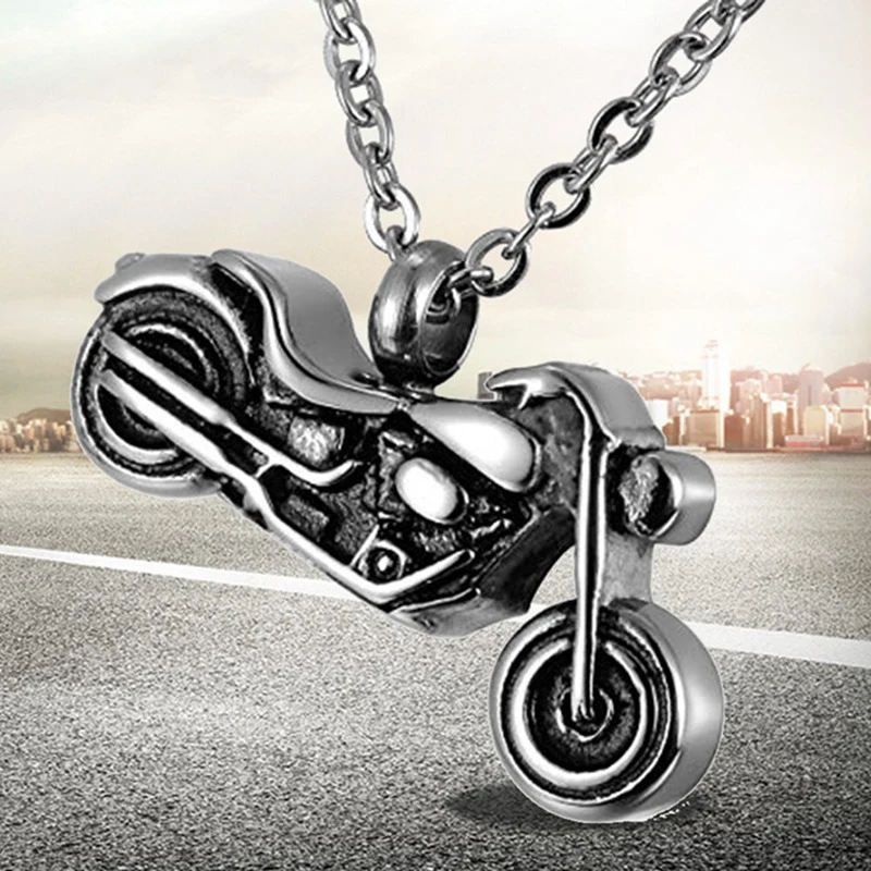 Cool Design Keepsake Urns Motorcycle Pendant Memorial Ash Urn Necklace Keepsake Necklaces Jewelry For Man Boy Women Gifts