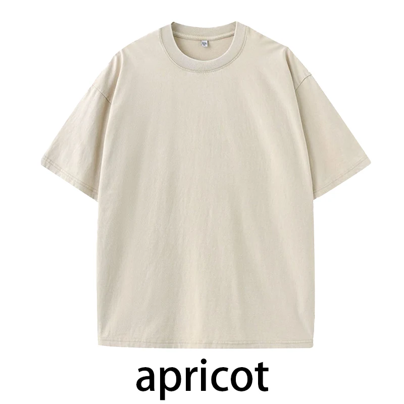 Retro 100% Cotton Heavyweight Men Oversized Tshirt Washed Vintage T-Shirt