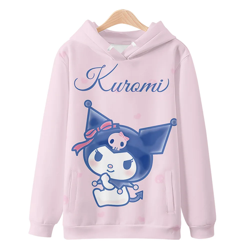 Sanrio Kuromi Hoodie Kawaii Hooded Sweater With Printed Design Cute ...