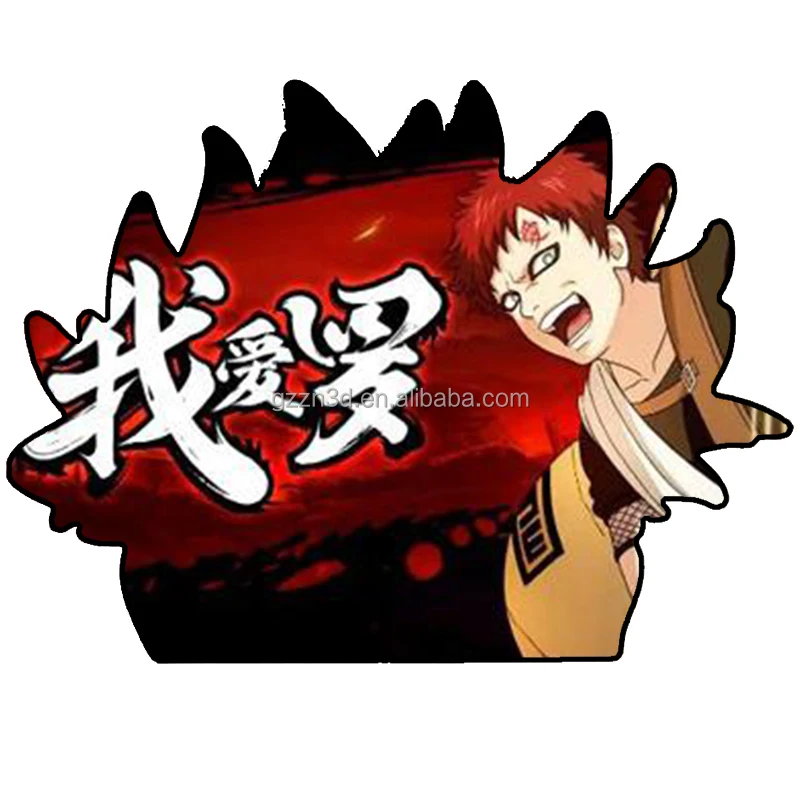 Naruto Gaara Anime Motion Sticker For Car/Laptop/ 3D Lenticular Peeker  Manga 1