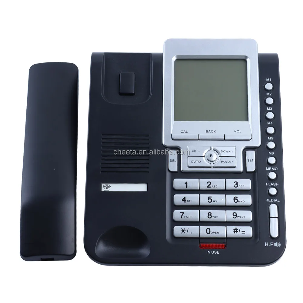 Super Large LCD Display Analog Corded Phone Landline Caller  ID Telephone for office