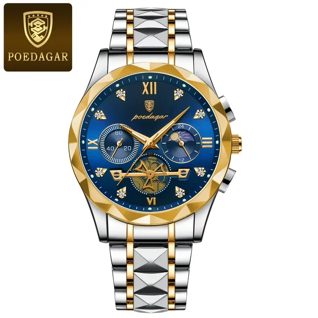POEDAGAR 996 Original Chronograph Men's Wrist Watch Waterproof Luminous Quartz Watches S aperçu 9
