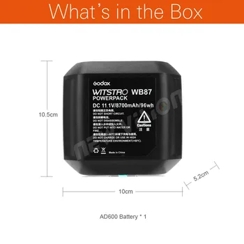 Godox WB87 Battery Pack 11.1V 8700mAh for AD600 AD600BM AD600B SLB60W TTL 2.4G X System All-in-One Powerful Outdoor Flash detail image