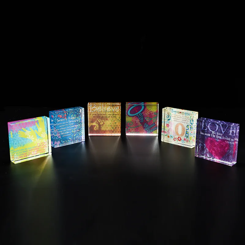 product new design cheap price crystal color printing cube laser engraved custom design glass cube wholesale-35