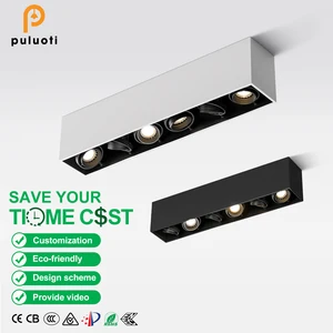 PULUOTI Indoor White Aluminium Surface Mounted Downlight for Living Room Replaceable Bulb MR16/GU10 Ceiling Spot Lamp Housing