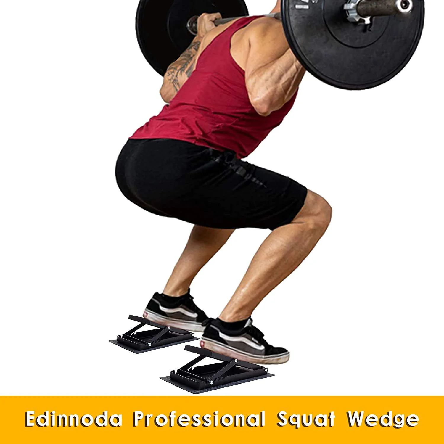 Set di 3 Cunei per Squat – Blocchi Inclinati con Capacità di 236 kg – Tavola Inclinata per Stretching dei Polpacci – Piattaforma Inclinata per Polpacci – Blocchi da Yoga