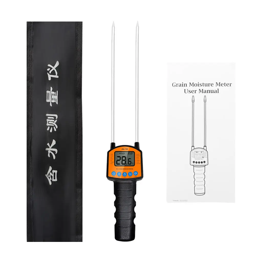 Digital Handheld Moisture Meter – Backlit Display, ABS Housing, For Pasture Grass & Animal Feed (0-80%)